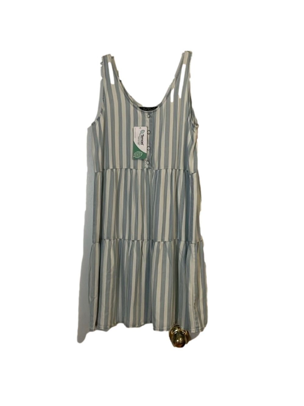 NWT Velvet Heart Tiered Striped Tencel Dress. S